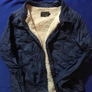 Denim fleece button down